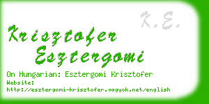 krisztofer esztergomi business card